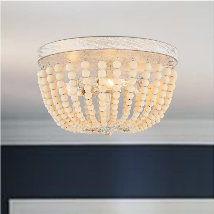 3 Light 12.6 Inches Unique Statement Bowl Flush Mount Lighting - HomeBeyond