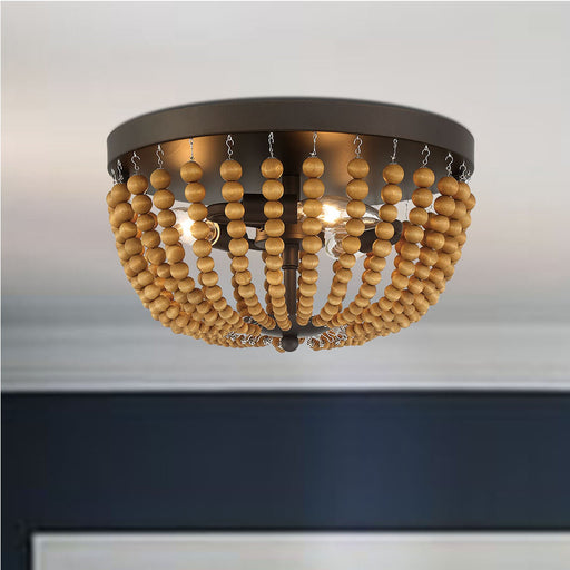 3 Light 12.6 Inches Unique Statement Bowl Flush Mount Lighting - HomeBeyond