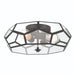 3 Light 15.75 Inches Unique Statement Geometric Flush Mount Lighting - HomeBeyond