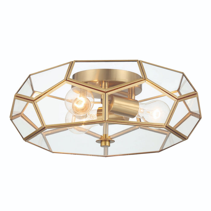 3 Light 15.75 Inches Unique Statement Geometric Flush Mount Lighting - HomeBeyond