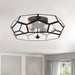 3 Light 15.75 Inches Unique Statement Geometric Flush Mount Lighting - HomeBeyond