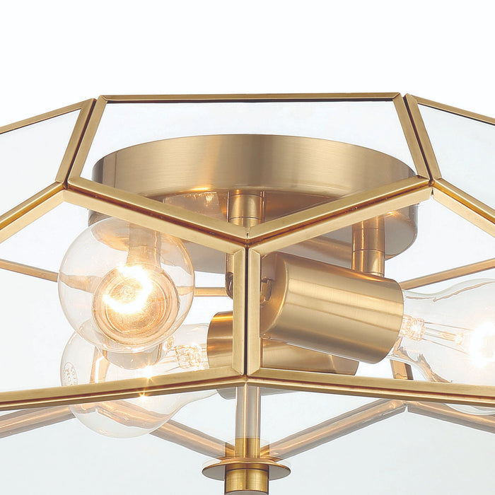 3 Light 15.75 Inches Unique Statement Geometric Flush Mount Lighting - HomeBeyond