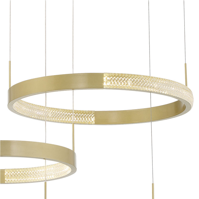 3 Light Statement Tiered LED Chandelier Lighting - HomeBeyond