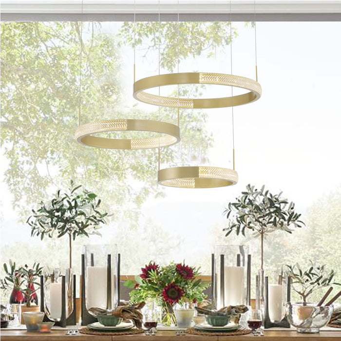 3 Light Statement Tiered LED Chandelier Lighting