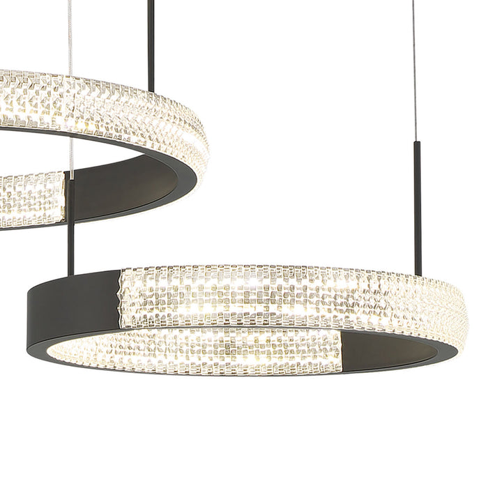 3 Light Statement Tiered LED Chandelier Lighting - HomeBeyond