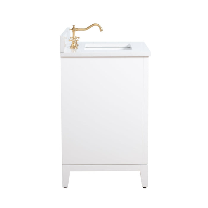 30" Single Sink Bathroom Vanity with Engineered Marble Top - HomeBeyond