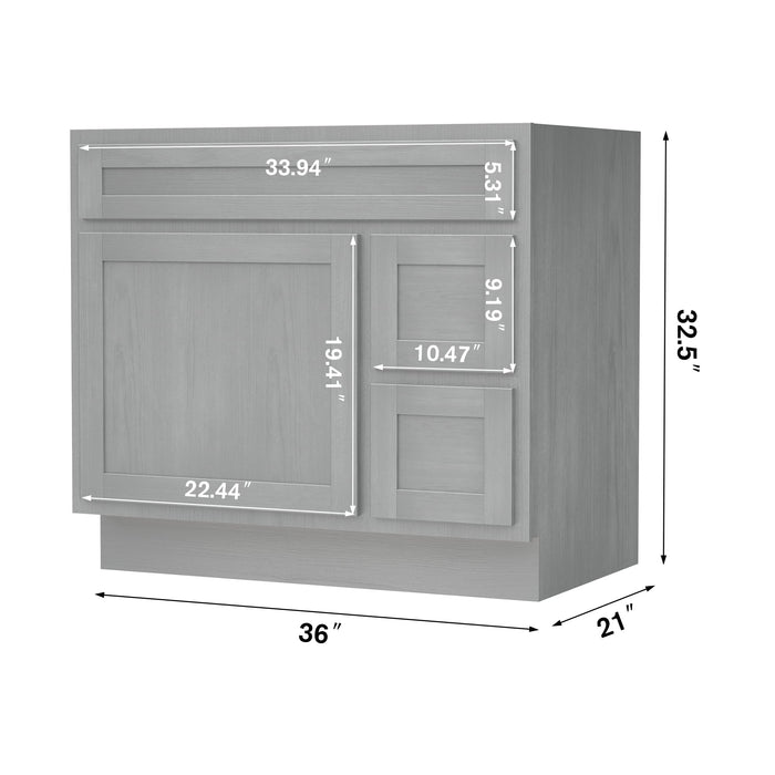 36" Bathroom Vanity Cabinet with Two Drawers - HomeBeyond