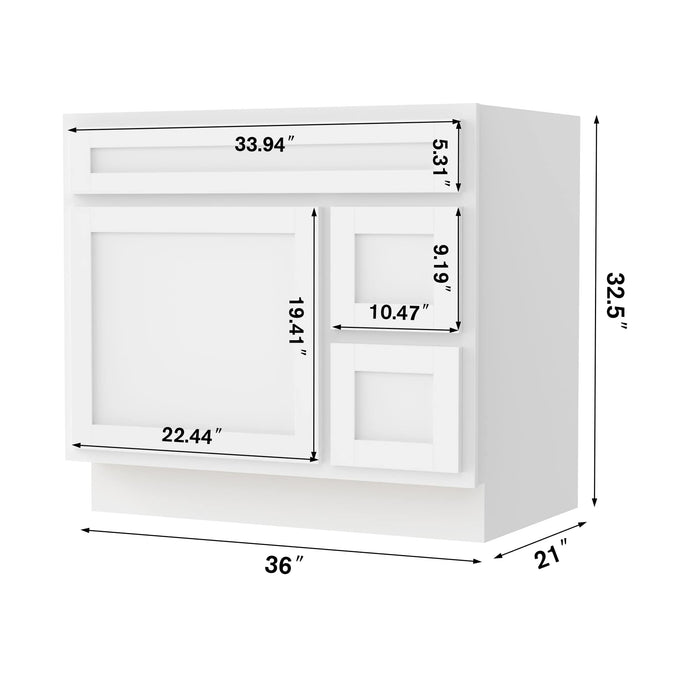 36" Bathroom Vanity Cabinet with Two Drawers - HomeBeyond