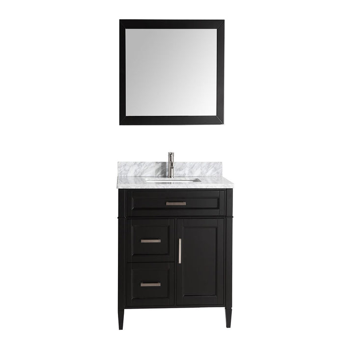 36" Single Sink Bathroom Vanity Set Carrara Marble Stone Top - HomeBeyond