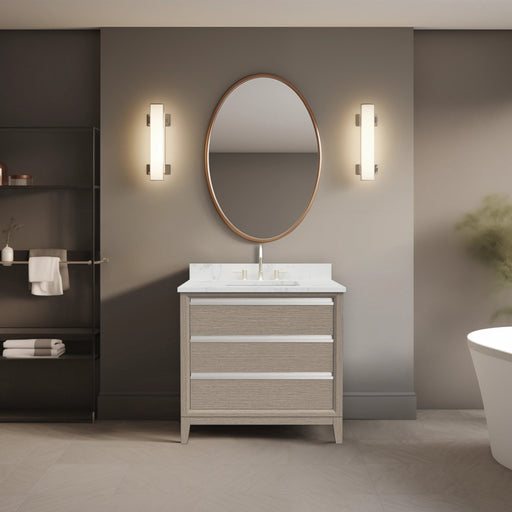 36" Single Sink Bathroom Vanity with Engineered Marble Top - HomeBeyond