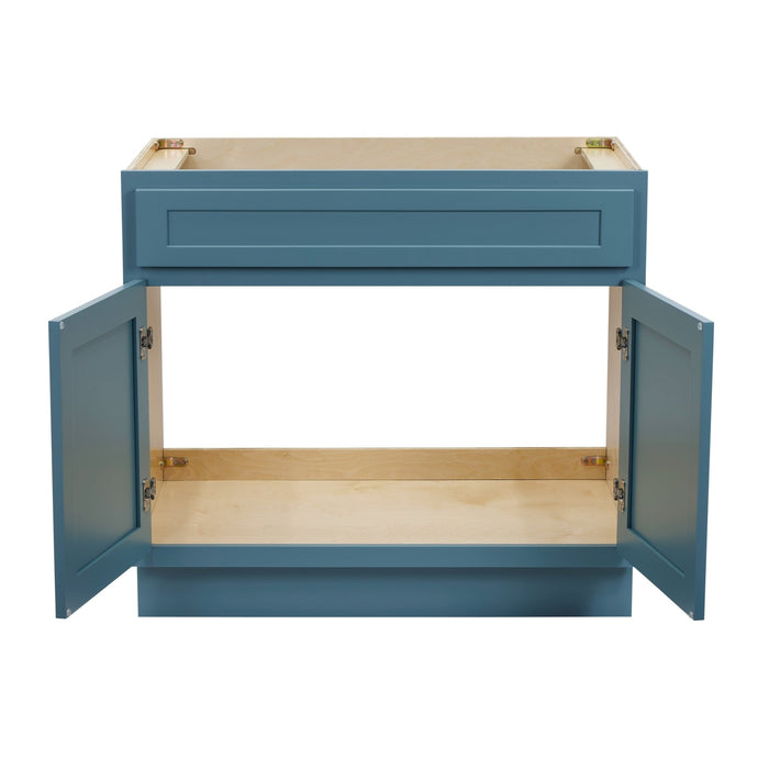 36" Solid Wood Bathroom Vanity Cabinet Double Shutter Door - HomeBeyond