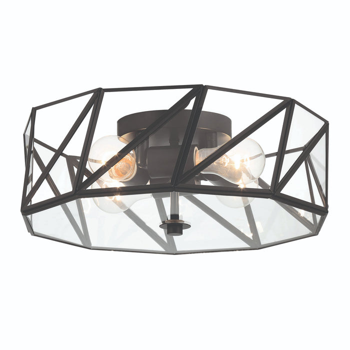 4 Light 15.94 Inches Unique Statement Geometric Flush Mount Lighting - HomeBeyond