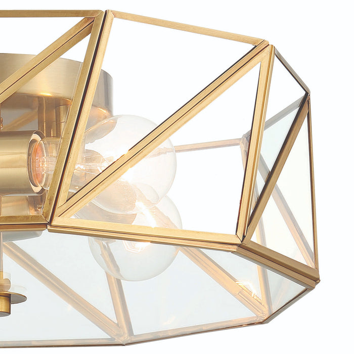 4 Light 15.94 Inches Unique Statement Geometric Flush Mount Lighting - HomeBeyond