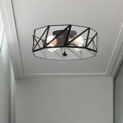 4 Light 15.94 Inches Unique Statement Geometric Flush Mount Lighting - HomeBeyond