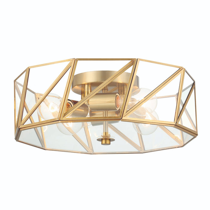 4 Light 15.94 Inches Unique Statement Geometric Flush Mount Lighting - HomeBeyond