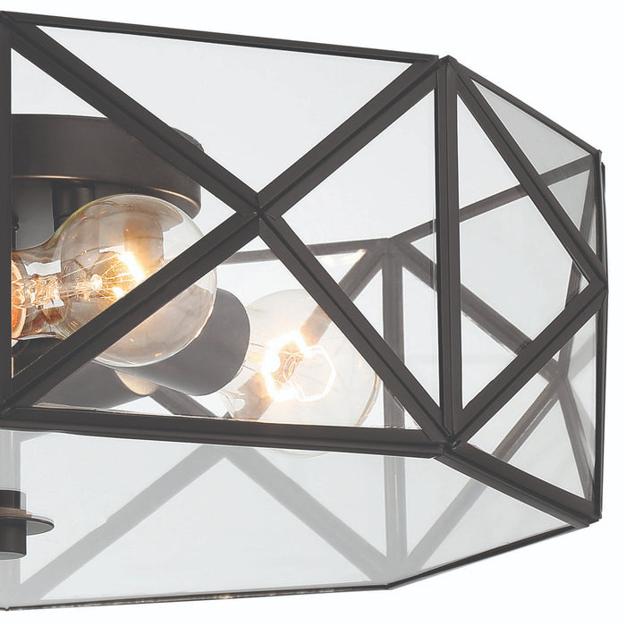 4 Light 16.93 Inches Unique Statement Geometric Flush Mount Lighting - HomeBeyond