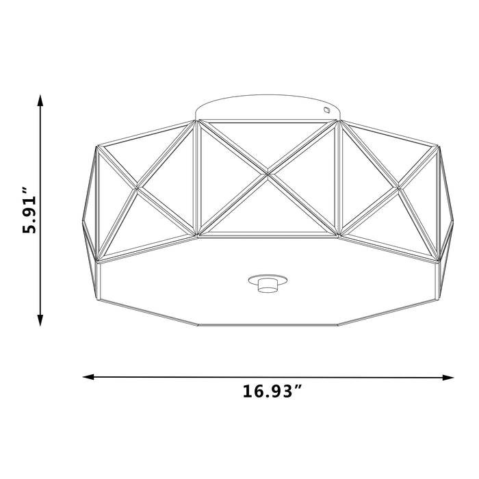 4 Light 16.93 Inches Unique Statement Geometric Flush Mount Lighting - HomeBeyond