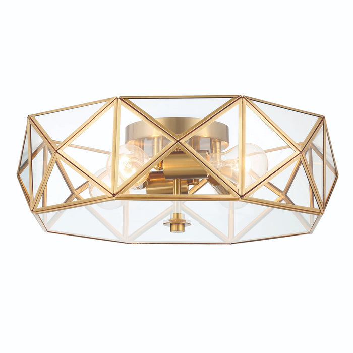 4 Light 16.93 Inches Unique Statement Geometric Flush Mount Lighting - HomeBeyond