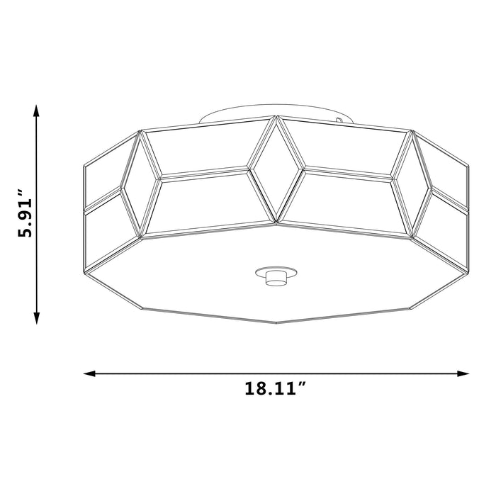 4 Light 18.11 Inches Unique Statement Geometric Flush Mount Lighting - HomeBeyond