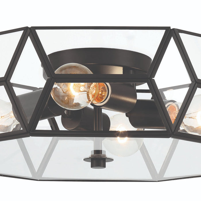 4 Light 18.11 Inches Unique Statement Geometric Flush Mount Lighting - HomeBeyond