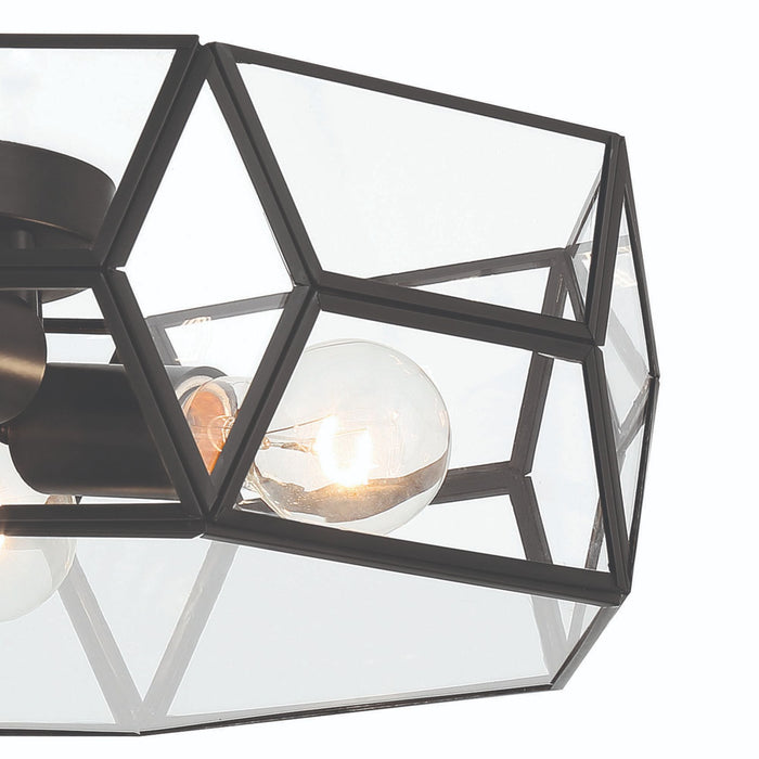 4 Light 18.11 Inches Unique Statement Geometric Flush Mount Lighting - HomeBeyond