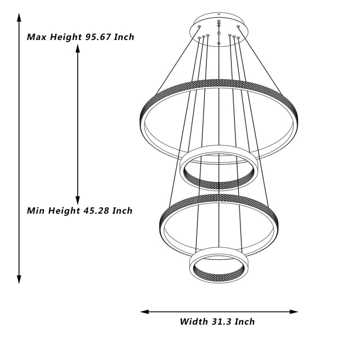 4 Light Unique Ring LED Chandelier Lighting - HomeBeyond