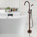 47" Freestanding Bathtub Faucet Tub Filler Floor Mounted Single Handle Mixer Tap with Handheld Shower - VA2029 - HomeBeyond