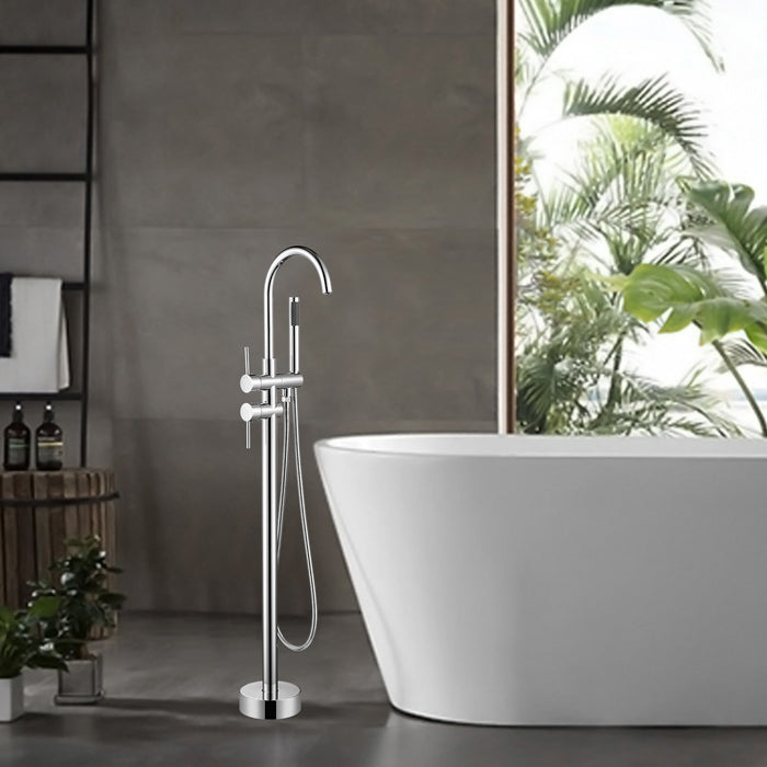 47" Freestanding Waterfall Bathtub Faucet - HomeBeyond