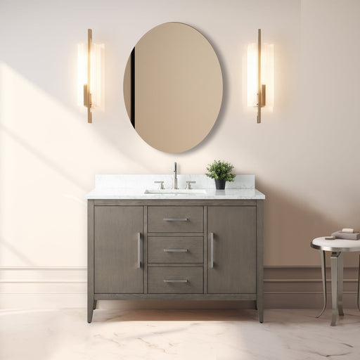 48” Single Sink Bathroom Vanity Cabinet with Engineered Marble Top - HomeBeyond