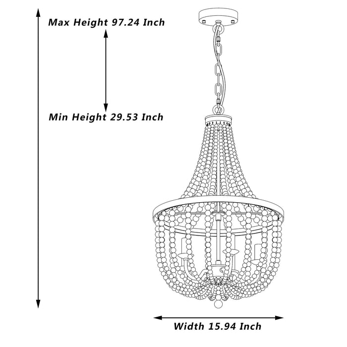 5 Light Candle Style Empire Chandelier with Beaded Accents - HomeBeyond