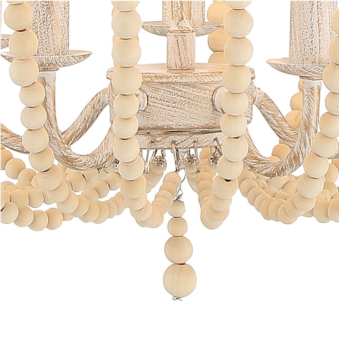 5 Light Candle Style Empire Chandelier with Beaded Accents - HomeBeyond