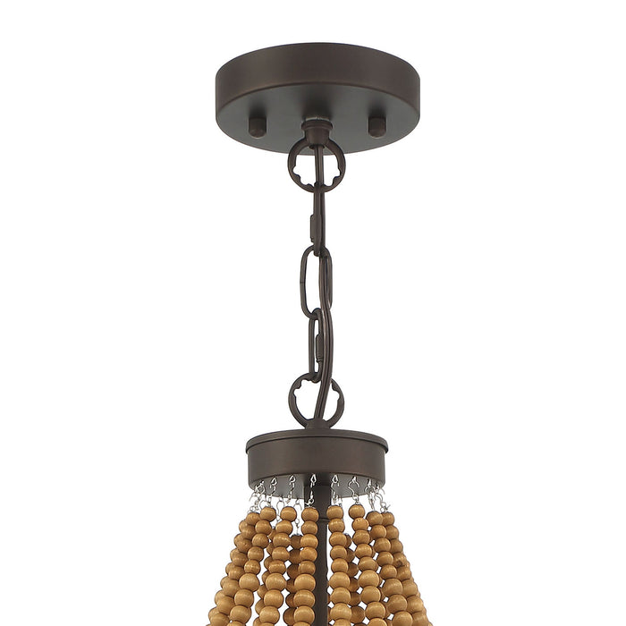 5 Light Candle Style Empire Chandelier with Beaded Accents - HomeBeyond