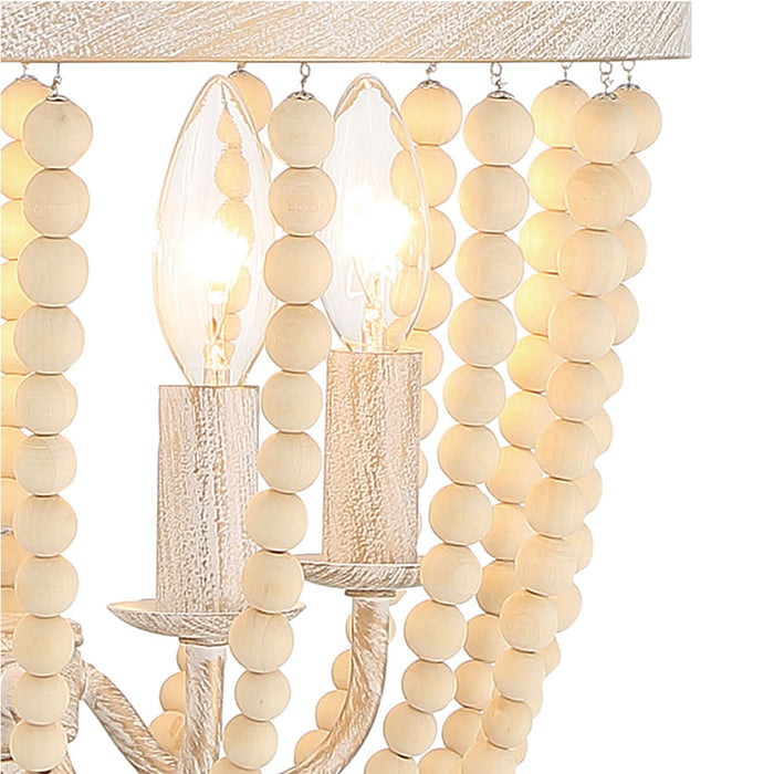 5 Light Candle Style Empire Chandelier with Beaded Accents - HomeBeyond