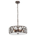 5 Light Dimmable Drum Style Chandelier, Modern Hanging Lighting, Ceiling Lights Fixtures - HomeBeyond