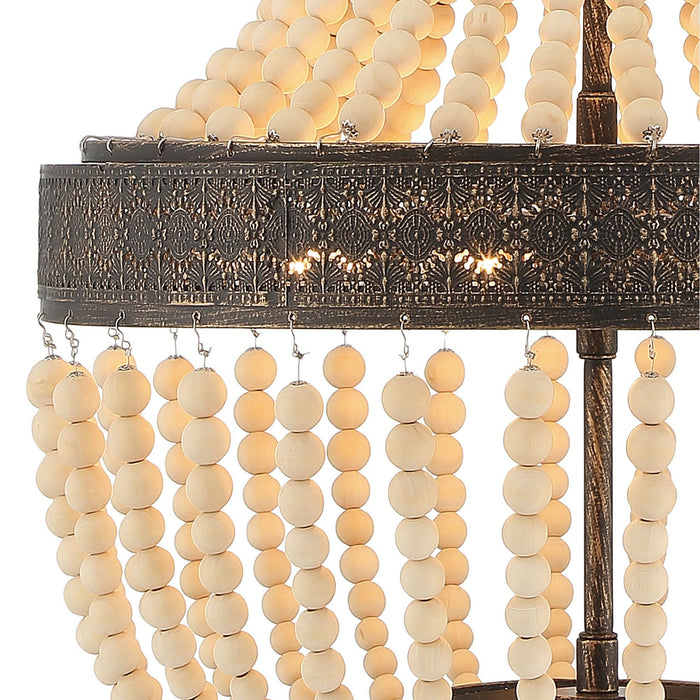 5 Light Unique Empire Chandelier with Beaded Accents - HomeBeyond