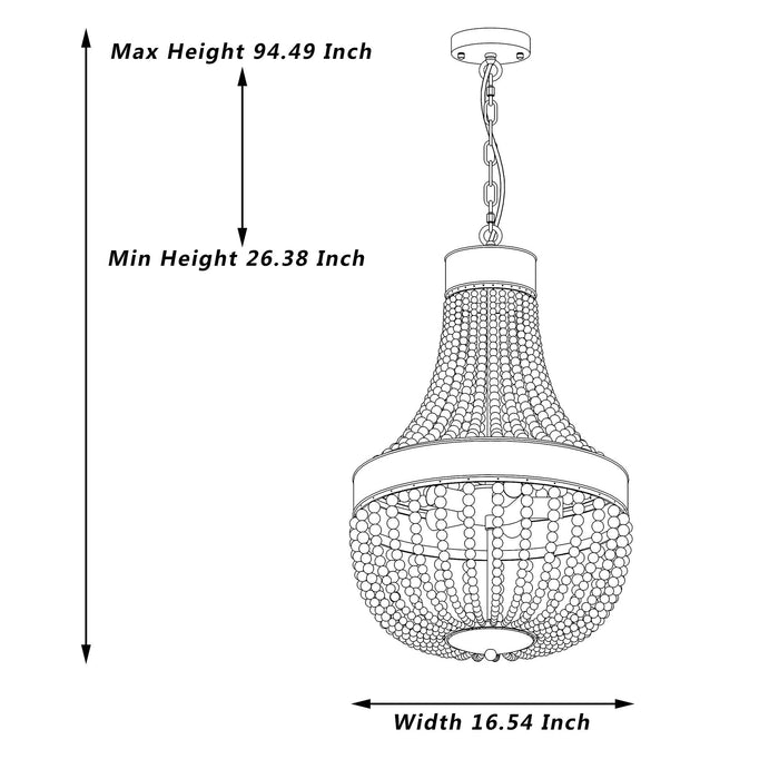 5 Light Unique Empire Chandelier with Beaded Accents - HomeBeyond