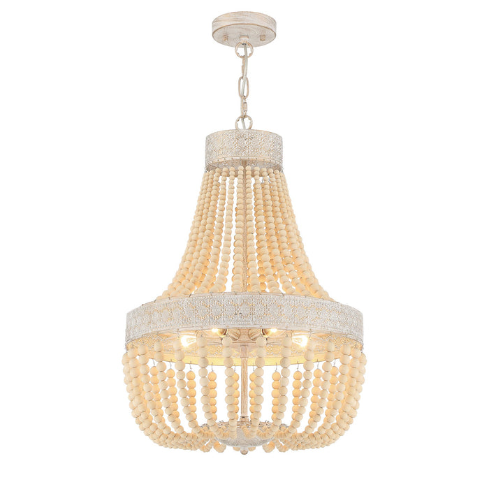 5 Light Unique Empire Chandelier with Beaded Accents - HomeBeyond