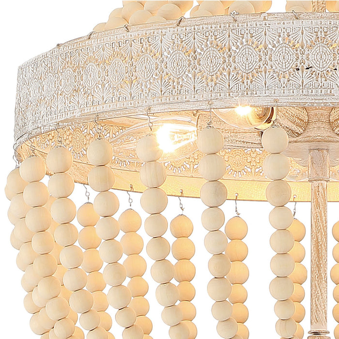 5 Light Unique Empire Chandelier with Beaded Accents - HomeBeyond