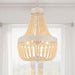 5 Light Unique Empire Chandelier with Beaded Accents - HomeBeyond