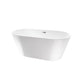 54" X 29" Non-Slip White Acrylic Freestanding Soaking Bathtub with Air Bath Option Available - HomeBeyond