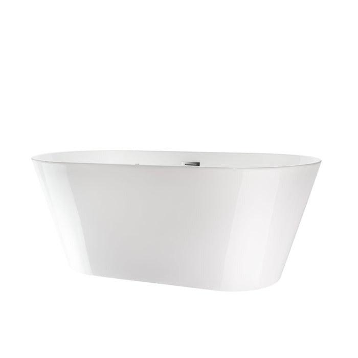 54" X 29" Non-Slip White Acrylic Freestanding Soaking Bathtub with Air Bath Option Available - HomeBeyond