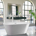 54" X 29" Non-Slip White Acrylic Freestanding Soaking Bathtub with Air Bath Option Available - HomeBeyond