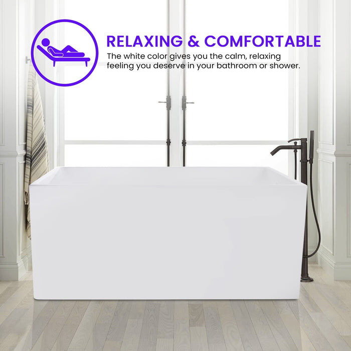 55" or 47" Freestanding Acrylic Bathtub - HomeBeyond