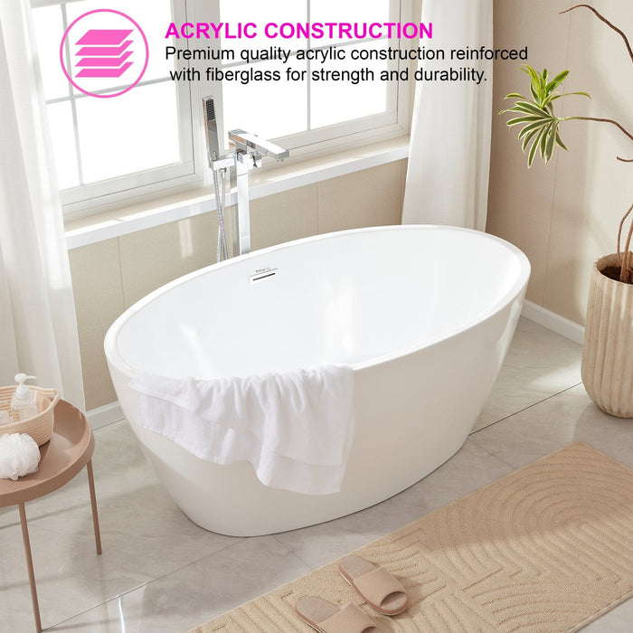 55" X 32" Freestanding Bathtub - HomeBeyond