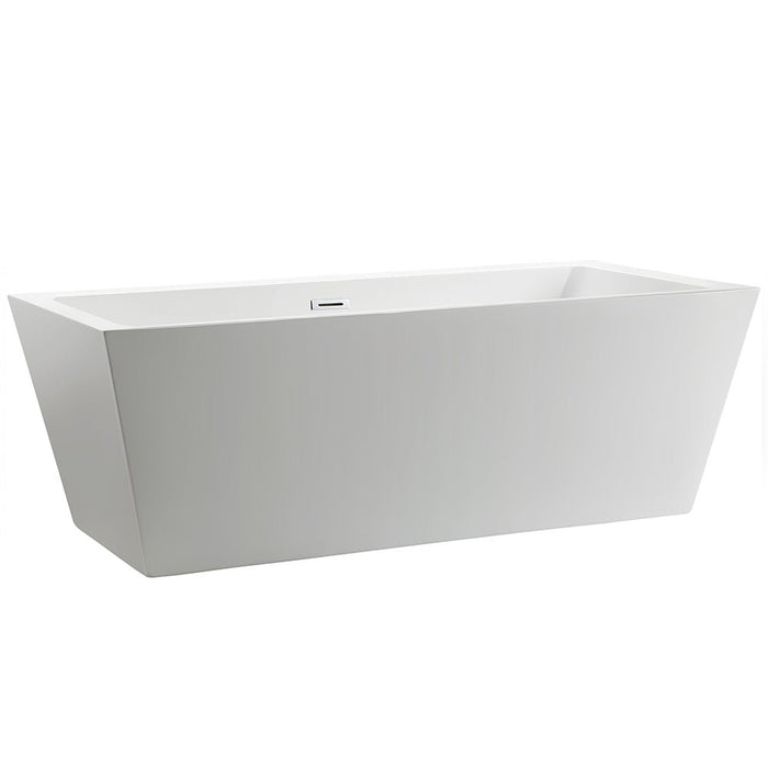 59" or 66.9" Freestanding White Acrylic Bathtub - HomeBeyond