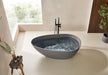 59" or 67" Oval Shaped Stone Resin Freestanding Bathtub, with Overflow and Integrated Pop Up Drain - HomeBeyond