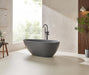 59" or 67" Oval Shaped Stone Resin Freestanding Bathtub, with Overflow and Integrated Pop Up Drain - HomeBeyond