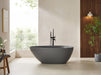 59" or 67" Oval Shaped Stone Resin Freestanding Bathtub, with Overflow and Integrated Pop Up Drain - HomeBeyond
