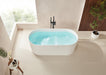 59" or 67” Stone Resin Ergonomic Shape Freestanding Bathtub, with Overflow and Pop Up Drain - HomeBeyond