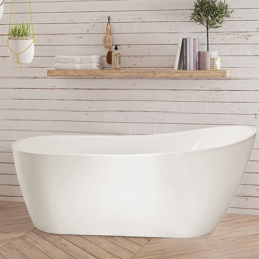 59" X 29" Freestanding White Acrylic Bathtub - HomeBeyond